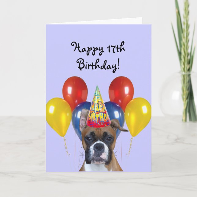 Bonne carte de voeux 17e anniversaire Boxer (Devant)