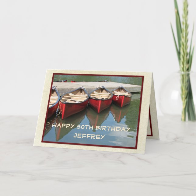 Bonne carte de voeux 50e anniversaire, Red Canoes (Devant)
