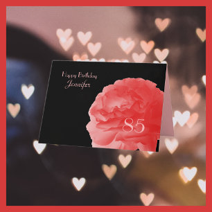 Bonne carte de voeux 85e anniversaire, Rose rose c