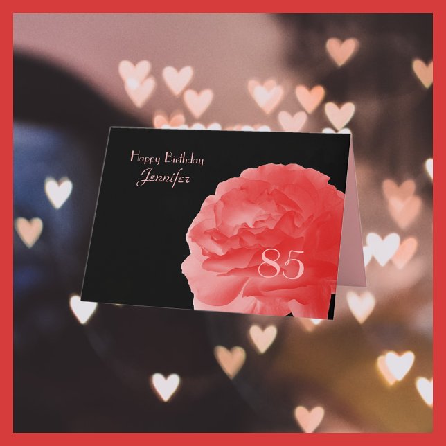 Bonne carte de voeux 85e anniversaire, Rose rose c (Créateur téléchargé)