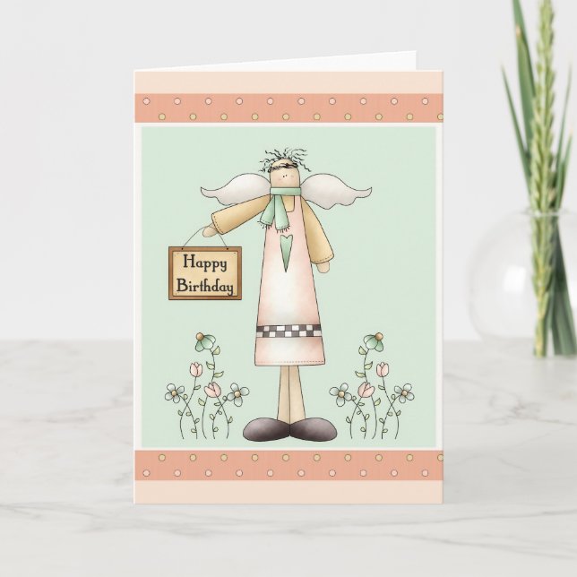 Bonne carte de voeux Anniversaire Soft Prim Angel (Devant)