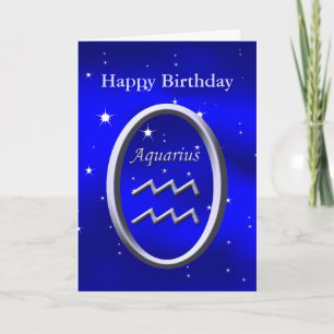 Bonne carte de voeux Aquarius anniversaire