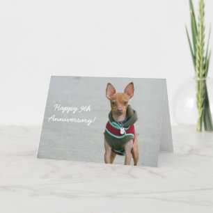Bonne carte de voeux chihuahua 9e anniversaire