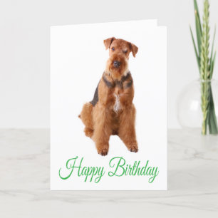 Bonne carte de voeux d'anniversaire Airedale Terri