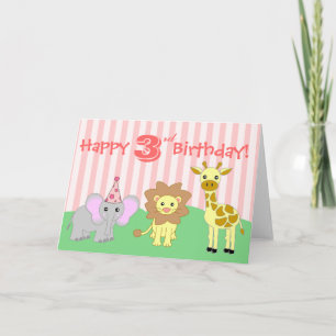 Bonne carte de voeux d'anniversaire - Bébé Animaux