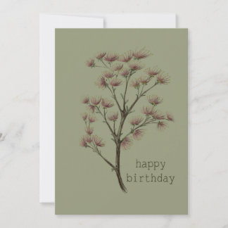 Bonne carte de voeux d'anniversaire botanique