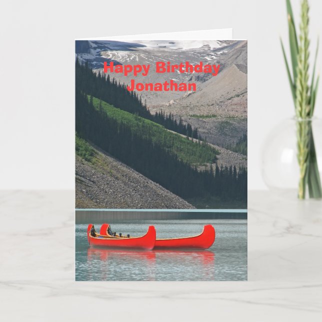 Bonne carte de voeux d'anniversaire, canoës de mon (Devant)