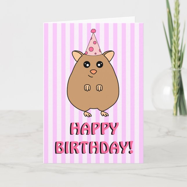 Bonne carte de voeux d'anniversaire Hamster (Devant)
