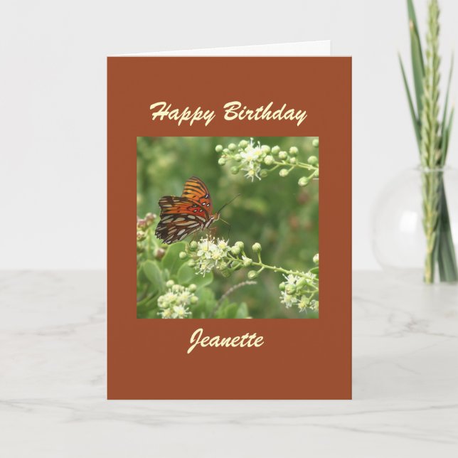 Bonne carte de voeux d'anniversaire, Papillon, per (Devant)