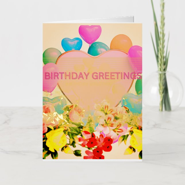 Bonne carte de voeux d'anniversaire pliée (Recto)