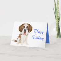 Bonne carte de voeux d'anniversaire St Bernard Chi