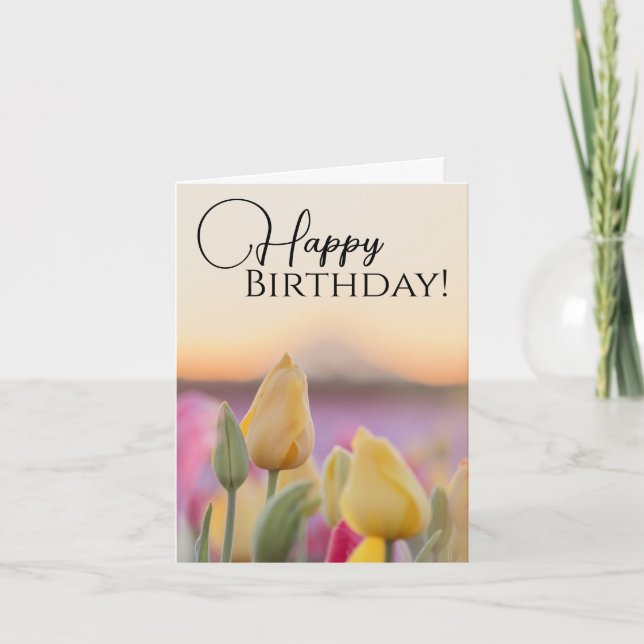 Bonne carte de voeux d'anniversaire Tulip (Devant)