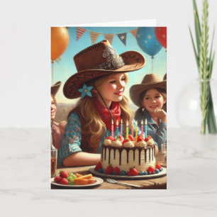 Bonne carte de voeux d'anniversaire Western Cowgir