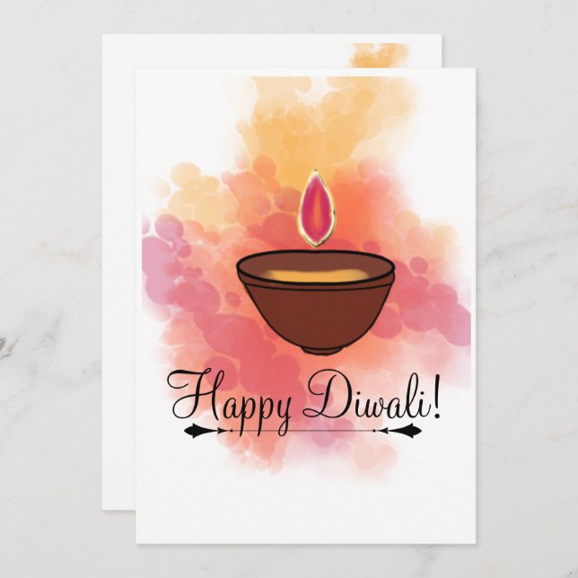 Bonne carte de voeux Diwali (Devant / Derrière)