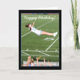 Bonne carte de voeux d'Pom-pom girl d'anniversaire