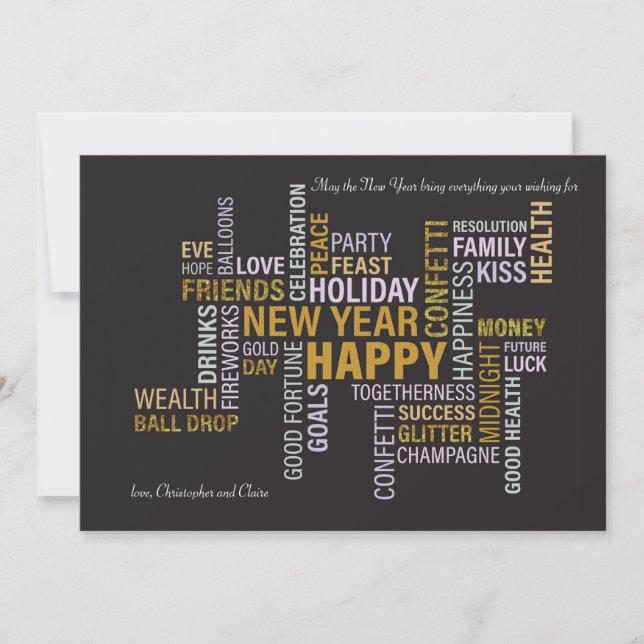 Bonne carte de voeux du Nouvel An (Devant)