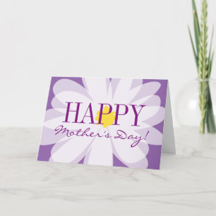 Bonne carte de voeux fleurie violette de Fête des