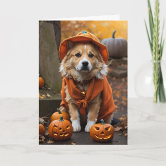 Bonne carte de voeux Halloween (chien)