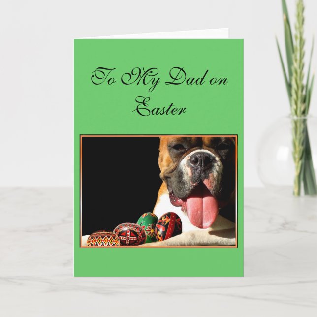 Bonne carte de voeux Pâques Père Boxer (Devant)