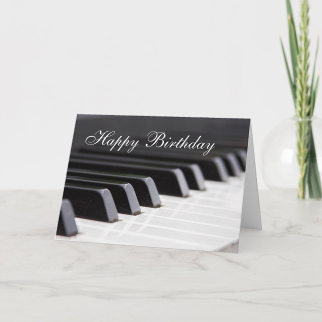 Bonne carte de voeux Piano Anniversaire (Devant)