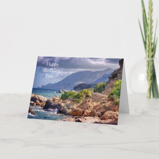 Bonne carte de voeux pliée Pasteur d'anniversaire (Devant)