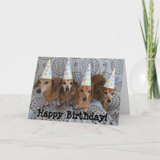 Bonne carte de voeux pour anniversaire Dachshund