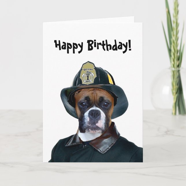 Bonne carte de voeux pour anniversaire Fireman box (Devant)