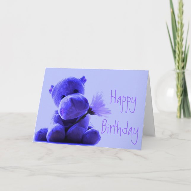 Bonne carte de voeux pour hippo anniversaire (Devant)