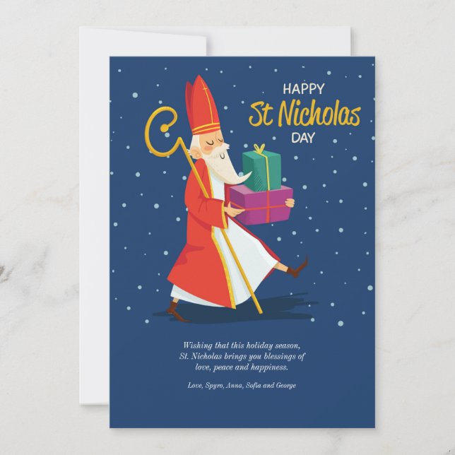 Bonne carte de voeux pour la Saint-Nicolas (Devant)