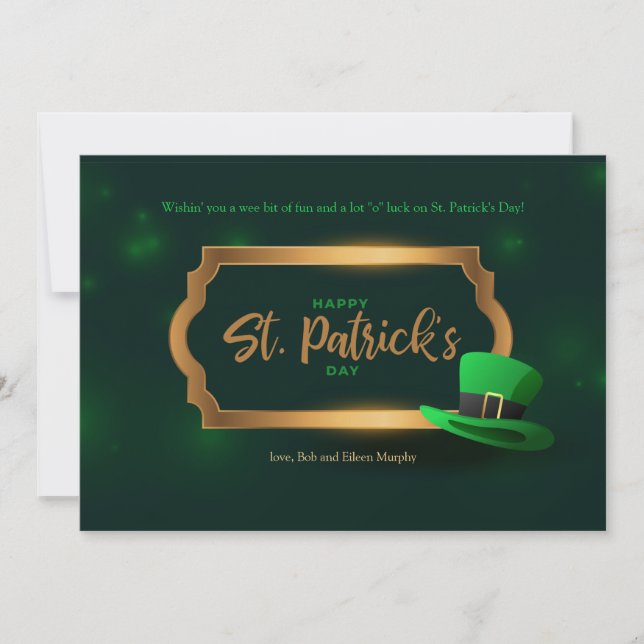 Bonne carte de voeux pour la Saint Patrick (Devant)