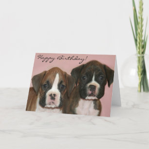 Bonne carte de voeux pour l'anniversaire Boxer Pup