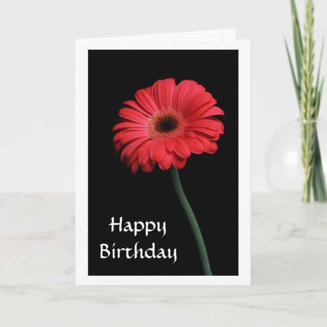 Bonne carte de voeux pour l'anniversaire Red Gerbe (Devant)