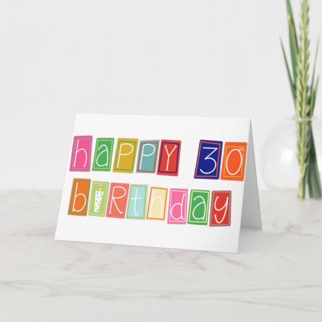 Bonne carte de voeux pour le 30e anniversaire (Devant)