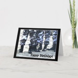 Bonne carte de voeux pour les bottes militaires d'