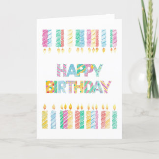 Bonne carte de voeux pour les bougies d'anniversai