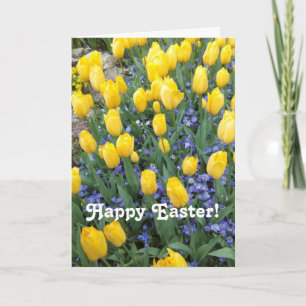Bonne carte de voeux pour les tulipes de Pâques.