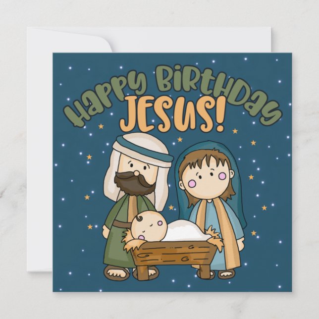 Bonne carte de voeux pour Noël de Jésus (Devant)