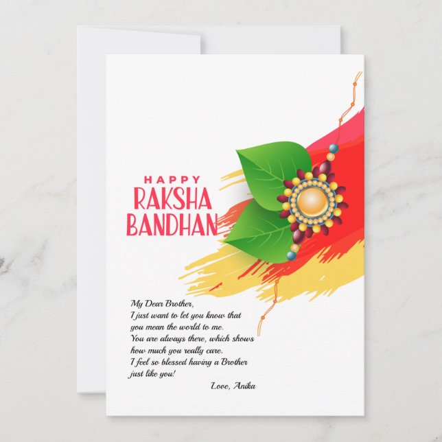 Bonne carte de voeux Raksha Bandhan (Devant)