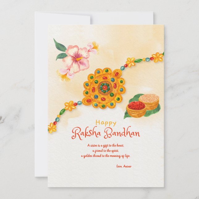 Bonne carte de voeux Raksha Bandhan (Devant)