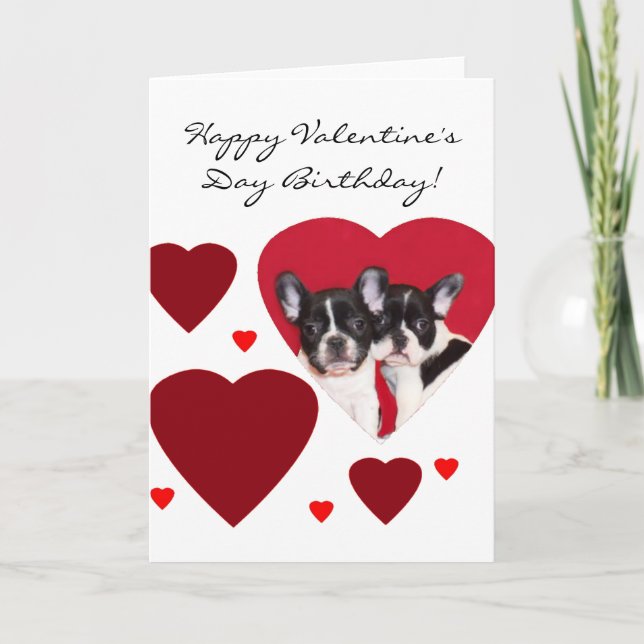 Bonne carte des Bulldogs français de Saint-Valenti (Devant)