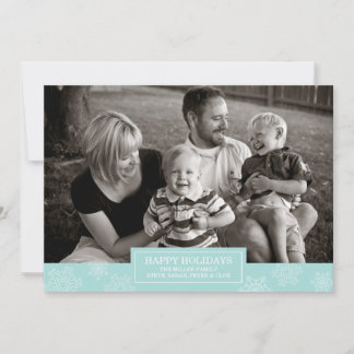 Bonne carte des fêtes de neige | plat | Bleu