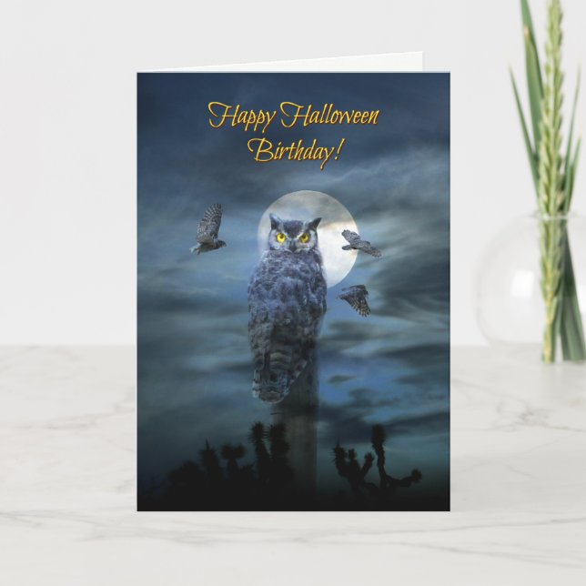 Bonne carte d'Humour d'anniversaire d'Halloween (Devant)
