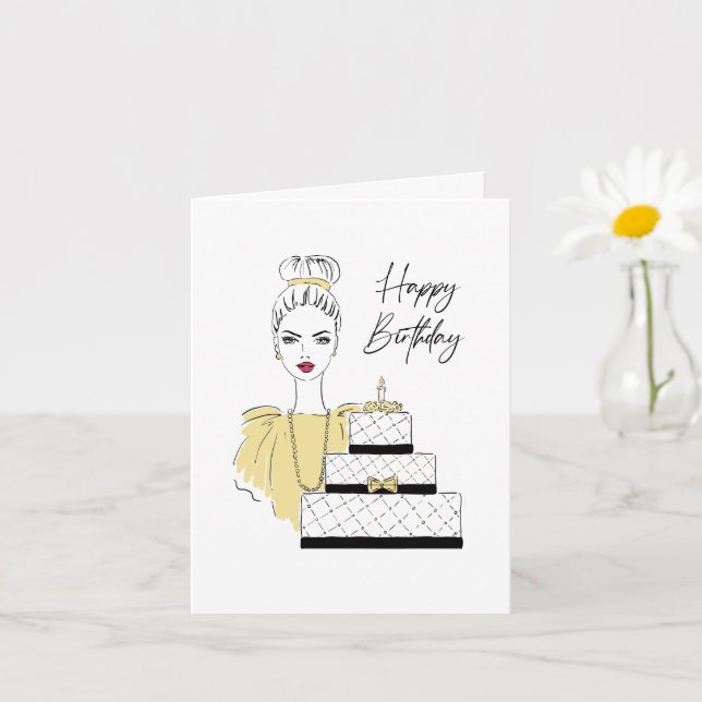 Bonne carte d'illustration de mode anniversaire (Petite plante)