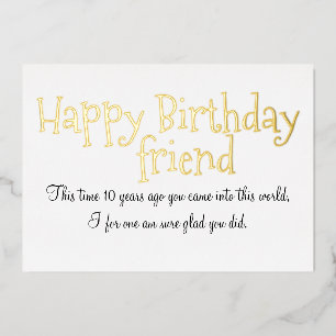 Bonne carte Foil Ami Anniversaire