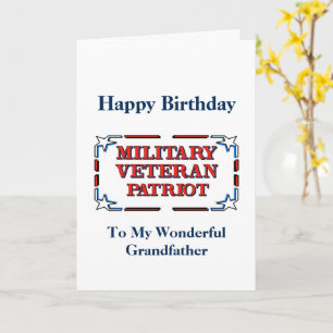 Bonne carte grand-père vétéran d'anniversaire