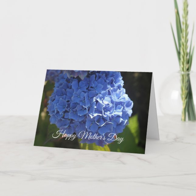 Bonne carte Hibiscus bleu fête des mères (Devant)