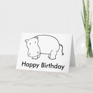Bonne carte Hippo d'anniversaire.