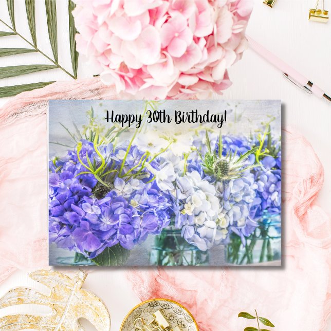 Bonne carte Hydrangeas 30e anniversaire (Créateur téléchargé)