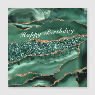 Bonne carte magnétique d'anniversaire Agate Green 