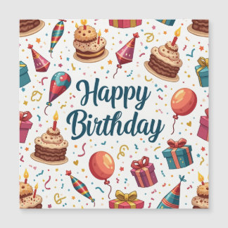 Bonne carte magnétique d'anniversaire avec ballons